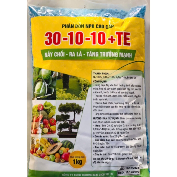NPK cao cấp 30 30 10 TE